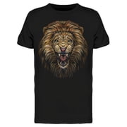 Lion Face Cartoon T-Shirt Men -Image by Shutterstock, Male Medium
