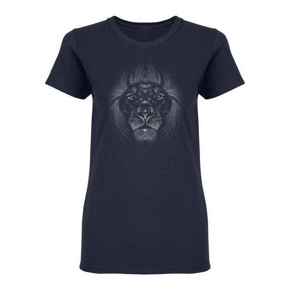 Lion Face Design Shaped T-Shirt Women -Image by Shutterstock, Female Large