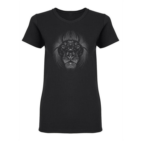 Lion Face Design Shaped T-Shirt Women -Image by Shutterstock, Female Large