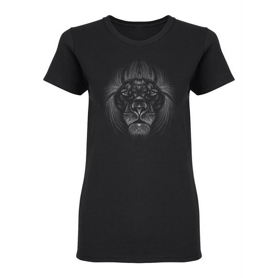 Lion Face Design Shaped T-Shirt Women -Image by Shutterstock, Female Large