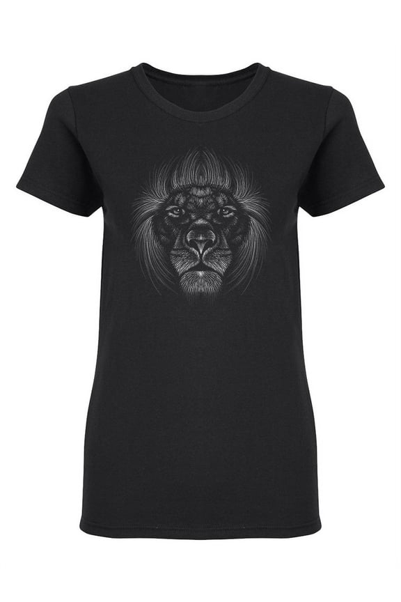 Lion Face Design Shaped Tee Women's -Image by Shutterstock