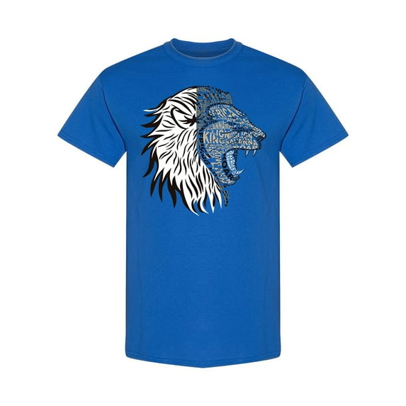 Lion Face Design T-Shirt Men -Image by Shutterstock, Male Small