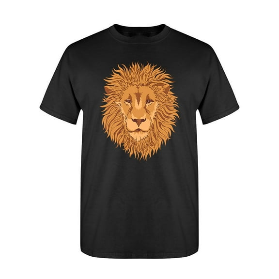 Lion Face Front View T-Shirt Men -Image by Shutterstock, Male 3X-Large