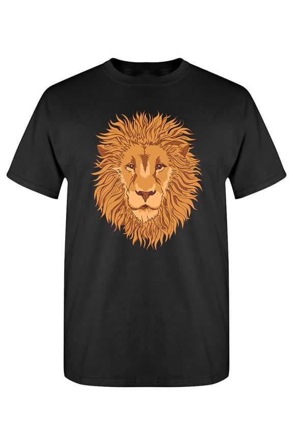 Lion Face Front View T-Shirt Men -Image by Shutterstock, Male Medium