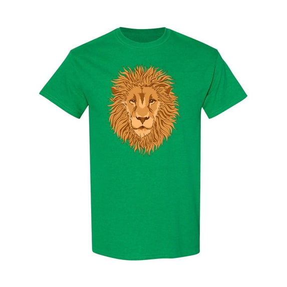 Lion Face Front View T-Shirt Men -Image by Shutterstock, Male XX-Large