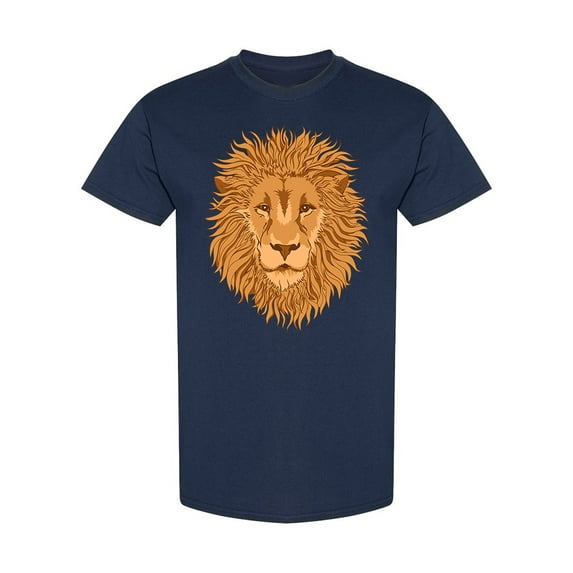 Lion Face Front View T-Shirt Men -Image by Shutterstock, Male XX-Large