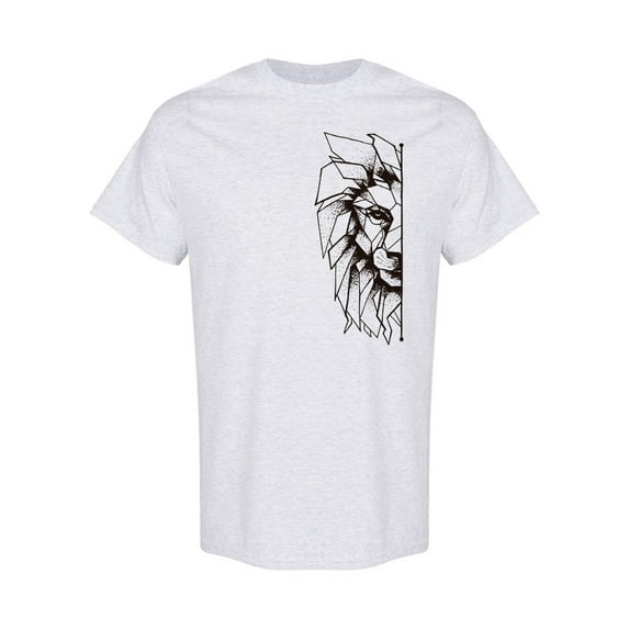 Lion Face Geometric Design T-Shirt Men -Image by Shutterstock, Male Medium