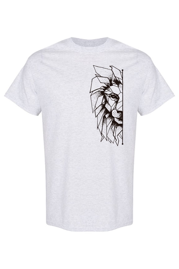 Lion Face Geometric Design T-Shirt Men -Image by Shutterstock, Male Medium