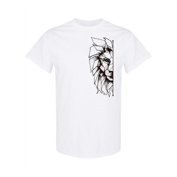 Lion Face Geometric Design T-Shirt Men -Image by Shutterstock, Male Medium