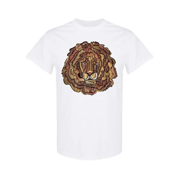 Lion Face Graphic T-Shirt Men -Image by Shutterstock, Male Large