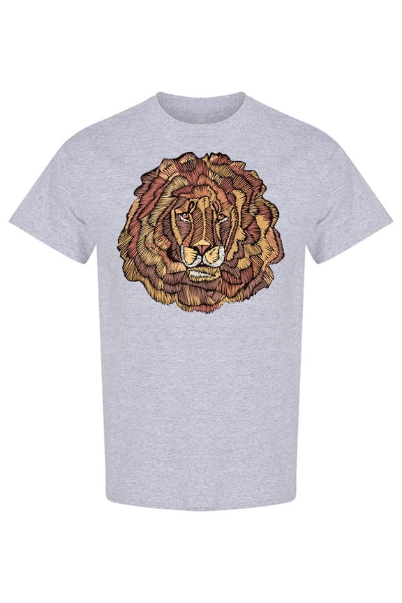 Lion Face Graphic T-Shirt Men -Image by Shutterstock, Male Small