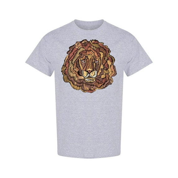 Lion Face Graphic T-Shirt Men -Image by Shutterstock, Male XX-Large