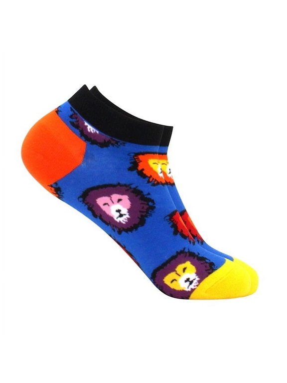 Lion Face Pattern Ankle Socks (Adult Medium - Women's Shoe Sizes 5-10)