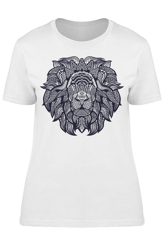 Lion Face W/cute Pattern T-Shirt Women -Image by Shutterstock, Female x-Large