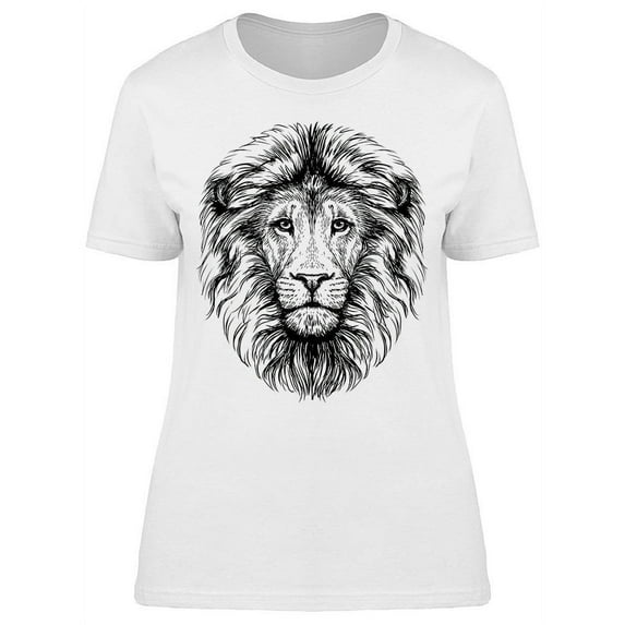 Lion Face With Long Mane T-Shirt Women -Image by Shutterstock, Female 3X-Large