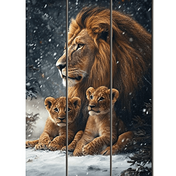 Lion Family Canvas/Decoration Painting Suitable for Decorating Living Room Bedroom Dining Room Office Study Room Den Hallway Hotel Apartment Gallery Coffee Shop