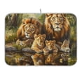 thumbnail image 1 of Lion Family Sitting by Water Dish Drying Mat 18x24 Absorbent Microfiber Draining Rack Pad for Kitchen Counter Sink, 1 of 8