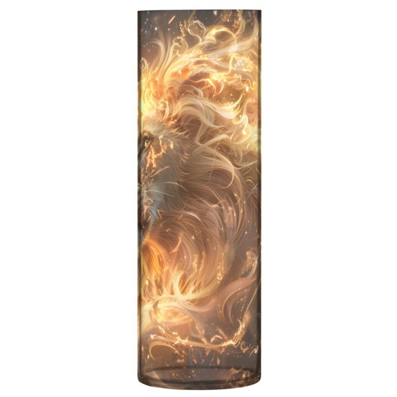 Lion Flame Dream Vase Flower Vase Clear Unbreakable Plastic Tall Decorative 11.8in