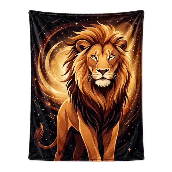 Lion Flannel Blanket, Ultra Soft Lightweight & Warm Throw Blanket for Couch, Cozy Plush Blanket 50x40