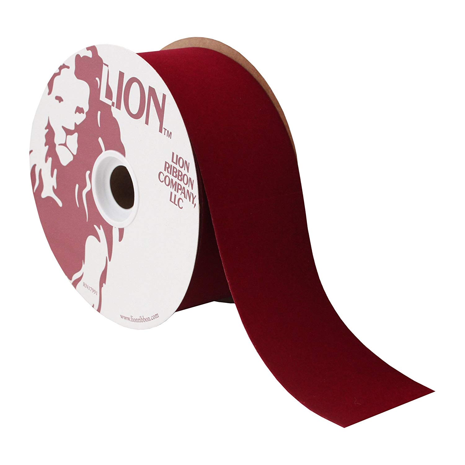 Lion Flocked Velvet Ribbon, 2-1/2