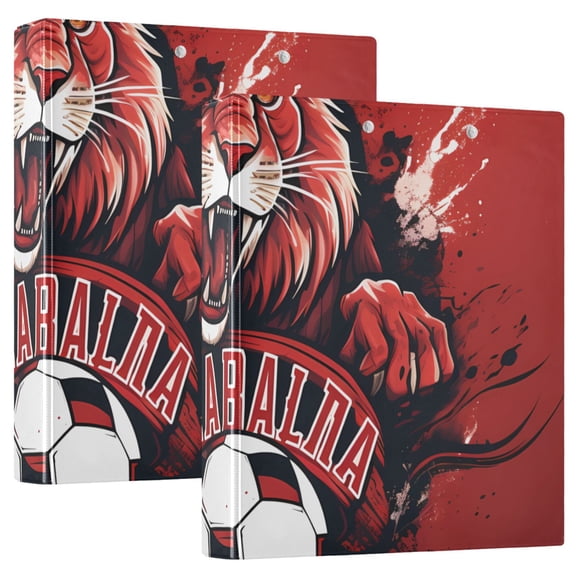 Lion Football 3 Ring Binders 1.5 inch Hardcover File Folders with Interior Pockets A4 Size Organizer for School Office Hospital