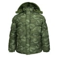 thumbnail image 1 of Lion Force Mens' Warm Puffer Coat Jacket Removable Hood Polar Fleece Lining (Large, Camouflage), 1 of 2