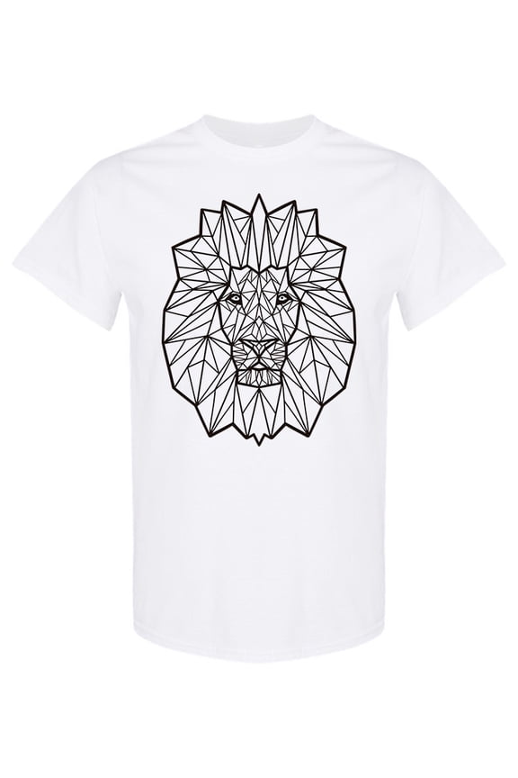 Lion Geometric Design T-Shirt Men -Image by Shutterstock, Male Large