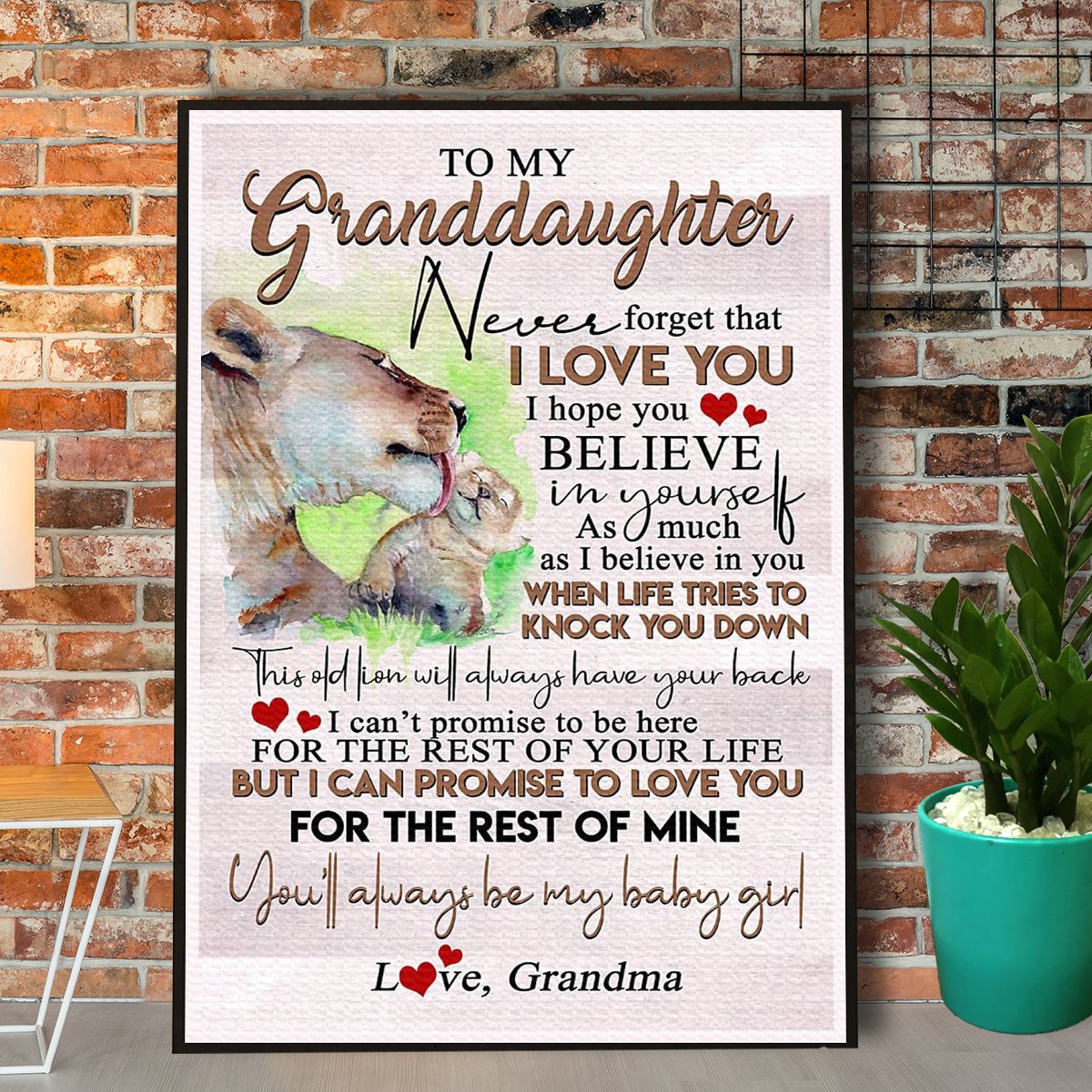 Lion Grandma To My Granddaughter Never Forget That I Love You Paper ...