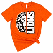 Lion Graphic T-Shirt   Unisex Animal Print Tee, Bold Lion Face Design Casual Crewneck Shirt