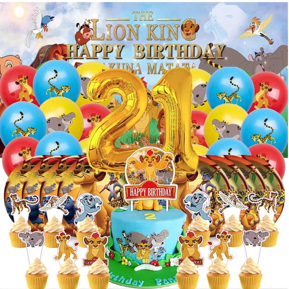 Lion Guard Balloons Party Supplies 21th Decor Tableware Birthday Cake Topper Decorations Banner Backdrop