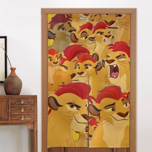 Lion Guard Door Curtains for Doorway Privacy Dividers Curtain Blackout Tapestry Door Window Curtain for Home Bedroom Kitchen Decoration 34x56in
