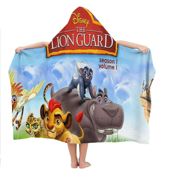 Lion Guard Hooded Kids Beach Towels Microfiber Toddler Bath Hat Swim Cover-ups Poncho Absorbent Pool Wrap