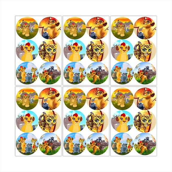 Lion Guard Stickers Party Favors Labels Birthday Thank You Themed Round Circle Baby Shower 60pcs