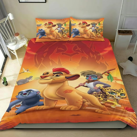 Lion Guard Themed Bed Sheet Set Three Piece Set 53x79 Inches Comfortable And Skin Friendly Unique Design Creating A Star Studded Night