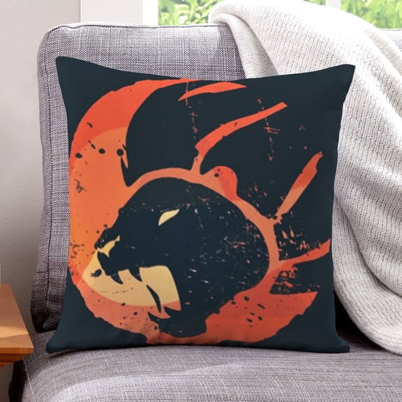 Lion Guard Throw Pillow Covers** Glossy Silk Covers with Zipper Seamless Fit for Sofa/Car/Bed,18"x18"(45x45CM)