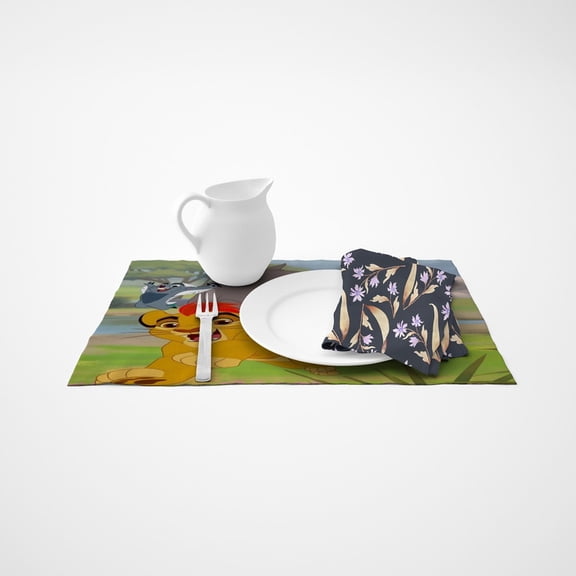 Lion Guard pattern 1217 inch linen placemat high-quality and durable easy to clean adding a pleasant dining experience
