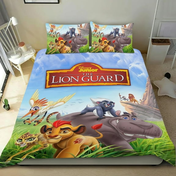 Lion Guard-themed Bed Sheet Set Three Piece Set Comfortable And Skin Friendly Unique Design Home Decor Gifts For Family Friends fans54''x79''135cm*200cm