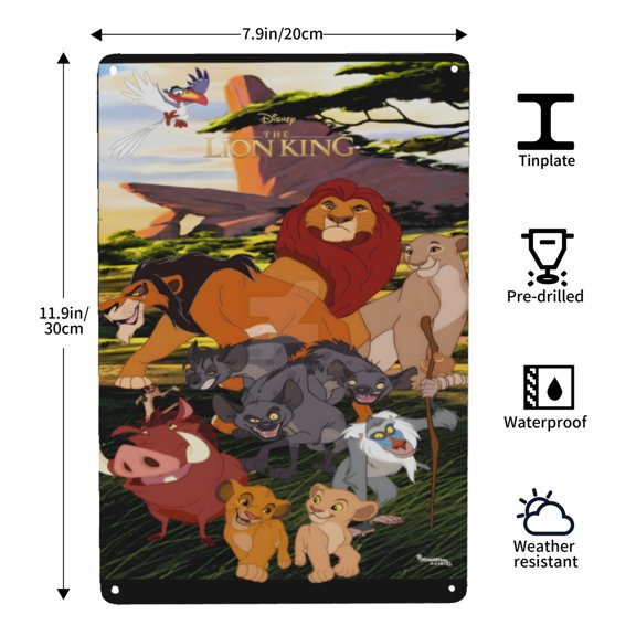 Lion Guard-themed Tin Painting tin canvas, 812 in (2030 cm), HD printing, a 2026 upgraded edition that brings style and energy.