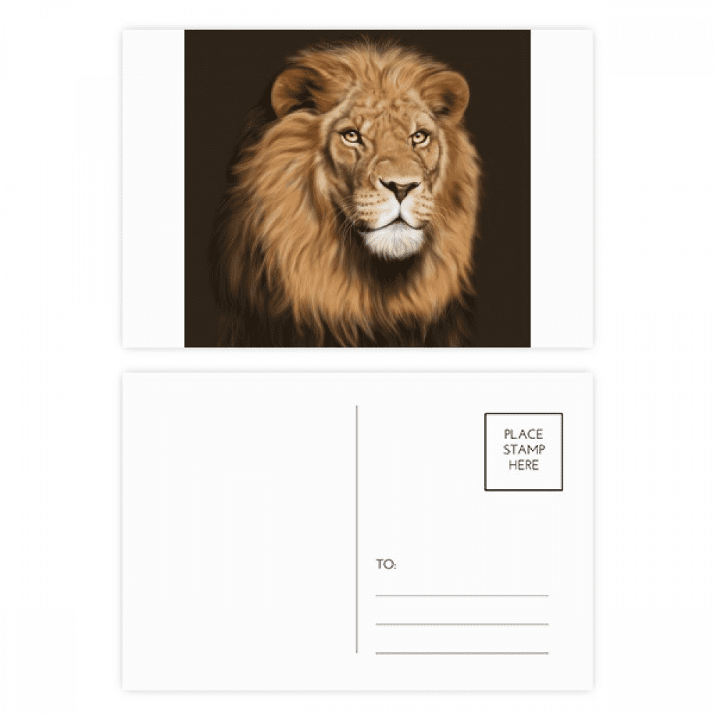Lion Hair Africa Forest Art Deco Fashion Postcard Set Birthday Mailing Thanks Greeting Card