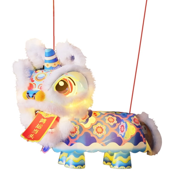 Lion Hanging Paper Lantern Chinese New Year 2026 DIY Hand-Held Paper Lanterns Lion Lantern Kit Spring Festival Home Decoration Dragon Dance Gift For Friends Chinese New Year Lanterns(Self-Assembly)