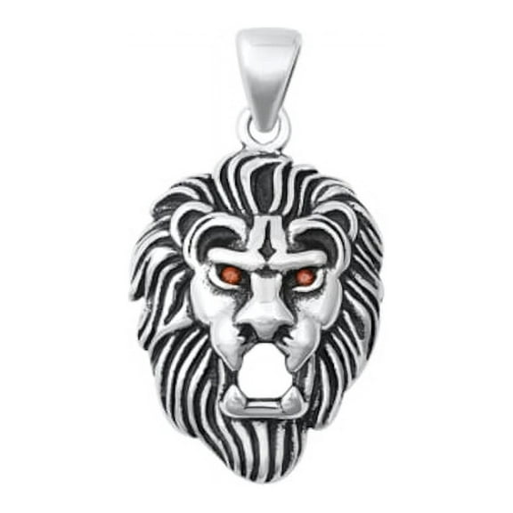 Lion Head, 925 Sterling Silver with Chain Necklace With Gift Box