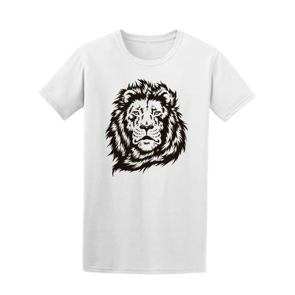 Lion Head Black And White Sketch Tee Men's -Image by Shutterstock