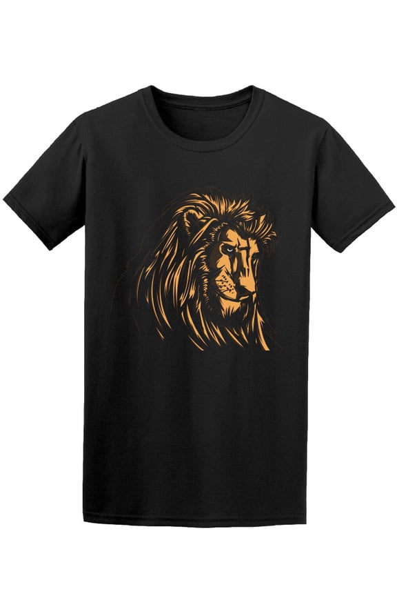 Lion Head Cartoon T-Shirt Men -Image by Shutterstock, Male Small
