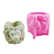 Lion-Head Concrete Silicone Pot Mold Succulent Flowerpot Clay Cement Plaster Molds DIY Home Garden Flower Pots Mould