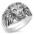 thumbnail image 1 of Lion Head Courage Strength Excellence Ring .925 Sterling Silver Band Jewelry Female Male Size 13, 1 of 4