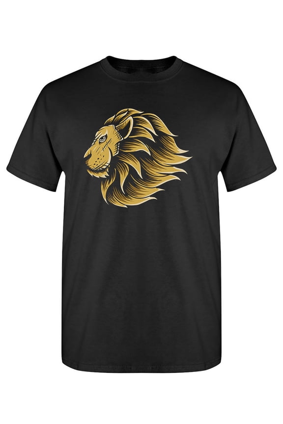 Lion Head Design T-Shirt Men -Image by Shutterstock, Male Large