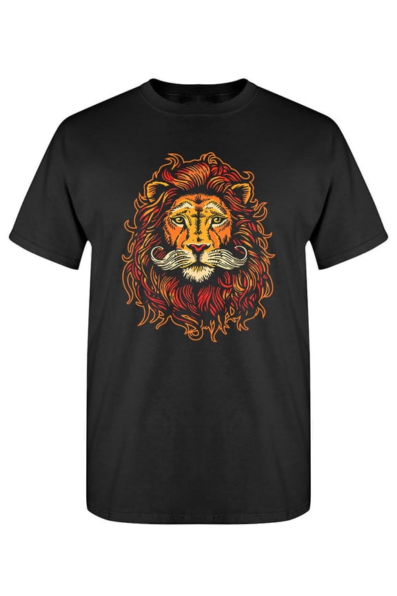 Lion Head Design  T-Shirt Men -Image by Shutterstock, Male Small