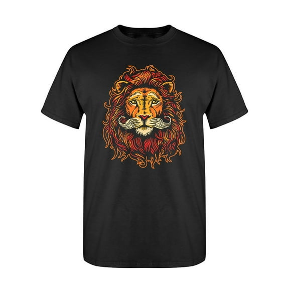 Lion Head Design  T-Shirt Men -Image by Shutterstock, Male XX-Large