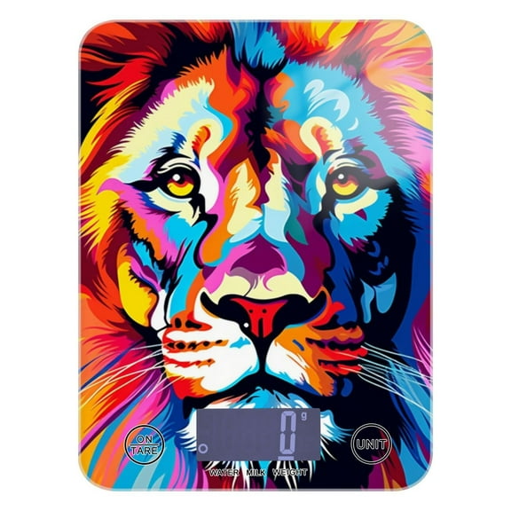 Lion Head Food Scale Digital Kitchen Scale Waterproof Tempered Glass Tare Function 11 lb for Baking Cooking Meal Prep