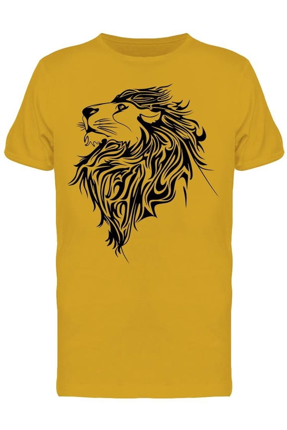 Lion Head Graphic T-Shirt Men -Image by Shutterstock, Male Medium